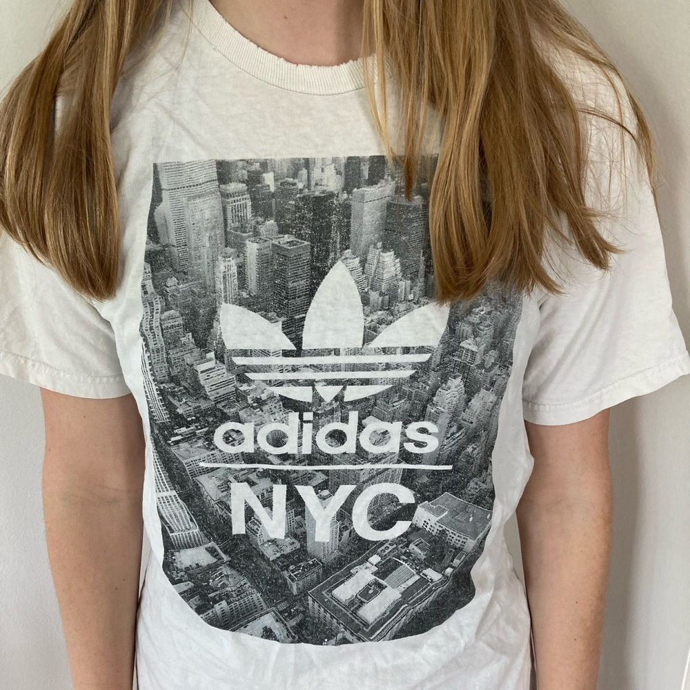 Adidas NYC faded distressed shirt